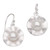 Cultured Pearl and Brushed Sterling Silver Earrings 'Lily Pad Glow'