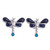 Lapis Lazuli and Chrysocolla Dragonfly Earrings from Peru 'Night Dragonflies'