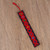 Hand Crafted Multi-Color Embroidered Cotton Bookmark 'Dynamic Diamonds'