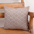 Spice Brown and Grey Diamond Brocade Cotton Cushion Cover 'Earthen Trellis'