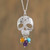 Multi-Gemstone Skull Pendant Necklace from Mexico 'Sweet Life'