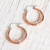 Sterling Silver and Copper Hoop Earrings from Mexico 'Copper Crescents'