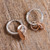 Round Sterling Silver and Copper Hoop Dangle Earrings 'Elegant Eclipse'