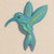 Hand-Painted Ceramic Hummingbird Wall Art from Mexico 'Turquoise Hummingbird'