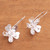 Sterling Silver Flower Drop Earrings from Bali 'Melati Bloom'