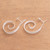 Spiral Motif Sterling Silver Half-Hoop Earrings from Bali 'Light My Fire'