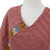 Handwoven Cotton Poncho in Burgundy and Cornsilk from Mexico 'Tender Mornings'