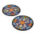 Talavera Ceramic Dessert Plates from Mexico Pair 'Raining Flowers'