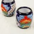 Handmade Talavera Ceramic Juice Glasses from Mexico Pair 'Raining Flowers'