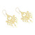 18k Gold Plated Sterling Silver Chandelier Earrings 'Gold Peacock Feather'