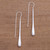 Brushed-Satin Sterling Silver Drop Earrings from Bali 'Brushed Classic'