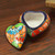 Heart-Shaped Talavera-Style Ceramic Decorative Box 'Floral Heart'