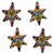 Talavera Ceramic Star Ornaments Crafted in Mexico Set of 4 'Talavera Stars'