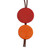 Red Glass and Leather Pendant Necklace from Brazil 'Red Eclipse'