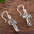 Cross Motif with Filigree Sterling Silver Dangle Earrings 'Fancy Cross'