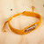 Amber Wristband Bracelet with Saffron Cord from Mexico 'Age-Old Elegance in Saffron'