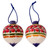 Artisan Crafted Ceramic Bauble Ornaments from Mexico Pair 'Vibrant Baubles'