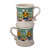 Floral Ceramic Mugs from Mexico Pair 'Majolica Bouquet'