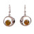 Taxco Crescent Moon Amber Dangle Earrings from Mexico 'Caring Moons'