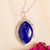 Lapis Lazuli and Taxco Silver Pendant Necklace from Mexico 'Wintry Eye'