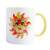 Painted Folk Art Sun Ceramic Mug from Mexico 'Happiness'