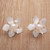 Floral Cultured Pearl Button Earrings Crafted in Bali 'Flower Delight'