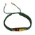 Amber Wristband Bracelet with Viridian Cord from Mexico 'Age-Old Elegance in Viridian'