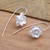 Artisan Crafted Flower Earrings in Sterling Silver 'Delicate Bloom'