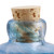 Eco Friendly Handblown Azure Recycled Glass Bottle w Cork 'Azure Currents'