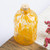 Eco Friendly Handblown Yellow Recycled Glass Bottle w Cork 'Yellow Currents'