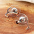 Taxco Kitty Cat Silver and Copper Petite Button Earrings 'Playful Kitties'