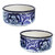 2 Blue and White Talavera Style Ceramic Dessert Bowls 'Puebla Kaleidoscope'