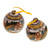 Talavera-Style Multicolored Ceramic Ornaments Pair 'Talavera Garland'