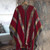 Backstrap Handwoven Baby Alpaca Poncho in Ruby Red 'Sallac Artistry'