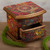 Decoupage on Pinewood Jewelry Box with Huichol Theme 'Huichol Vision'