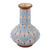 Handcrafted Blue and Ivory Chevron Motif Ceramic Flower Vase 'Chevron Tears'
