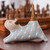 Handcrafted Blue and Ivory Striped Ceramic Cat Ring Holder 'Cloud Crossing Cat'