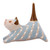 Handcrafted Blue and Ivory Striped Ceramic Cat Ring Holder 'Cloud Crossing Cat'