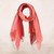 Cotton Wrap Scarves in Red Pink and Orange Pair 'Delightful Breeze in Red'