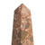 Hand Carved Leopard Jasper Gemstone Obelisk Sculpture 'Fortress'