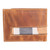 Bifold Wallet in Brown Leather and Cotton 'Guatemalan Honey'