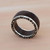 Men's Sterling Silver and Wood Band Ring 'Rainforest Adventure'
