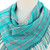 Handwoven Cotton Scarf in Turquoise and Smoke from Mexico 'Sweet Stripes in Turquoise'