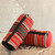 Multicolored Striped Cotton Cosmetic Bags from India Pair 'Striped Desire'