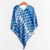 Diamond Motif Shibori Rayon Poncho from Guatemala 'Diamond Silhouettes'