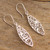 Hand Crafted 950 Silver Filigree Earrings 'Catacaos Leaves'