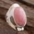 Sterling Silver Single Stone Rhodonite Ring 'Cradle of Love'