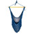 Fringed Navy Cotton Rope Mayan Hammock Swing from Mexico 'Sea Breezes in Midnight Blue'