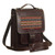 Leather and Wool Insert Crossbody Messenger Bag from Peru 'Sierra Voyager'