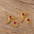 Flower Earrings in Gold-Plated Filigree 'Piura Posy'